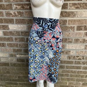 LuLaRoe multi color printed Pencil Skirt Sz L